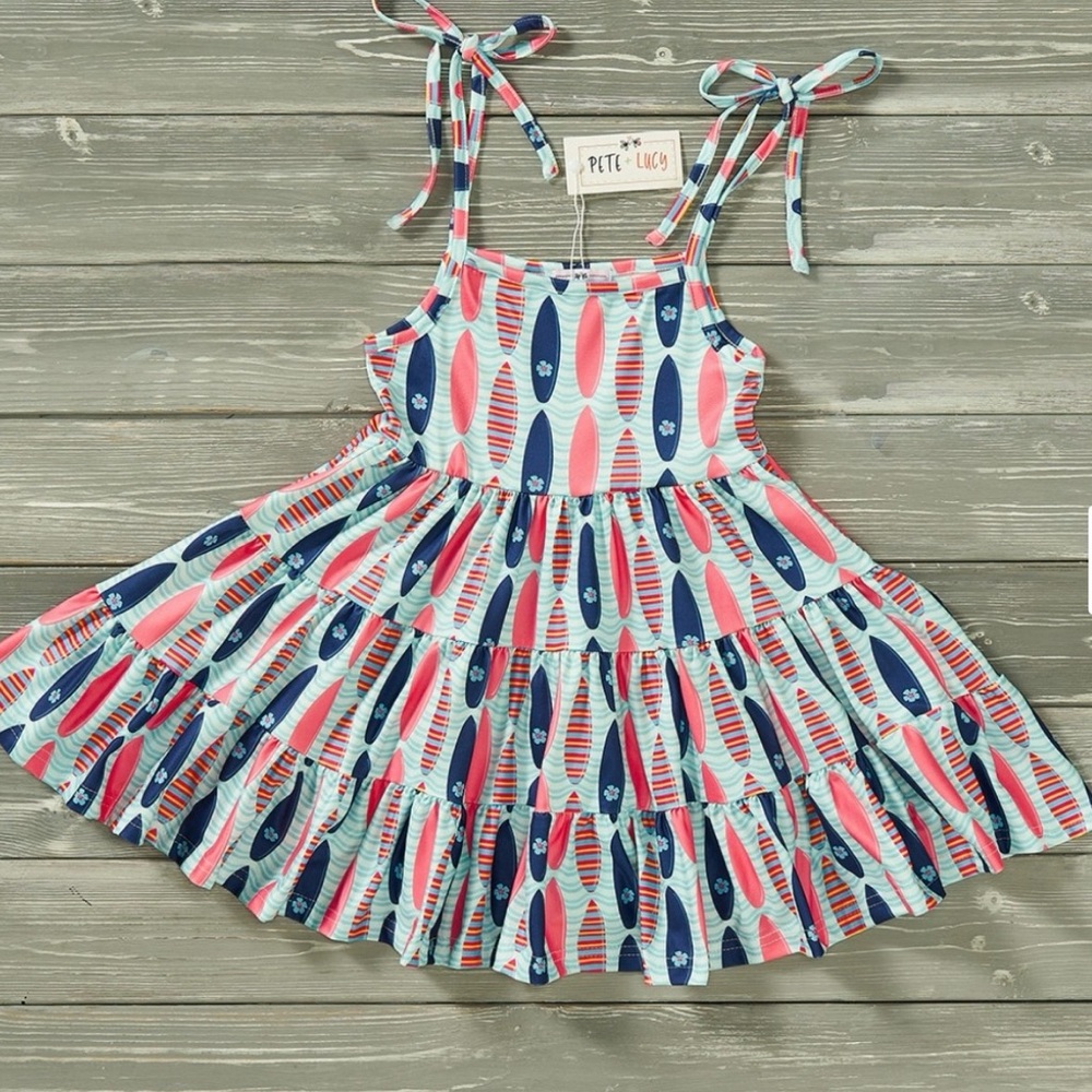 GIRL’S SUNDRESS Surfing Print.        3 Sizes- 4T, 7-8, 10-12.  NWT